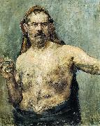 Lovis Corinth Self-portrait with Glass oil painting